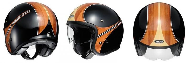casco jet vintage madera